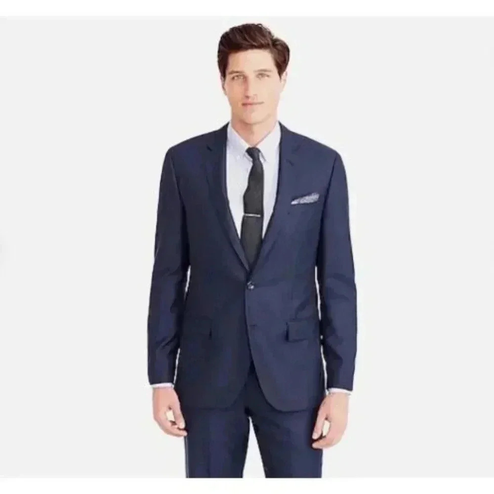 J.Crew Men Y2K Vintage Ludlow 100% Cashmere 2 Button Jacket Size 40R Blue FA EXC